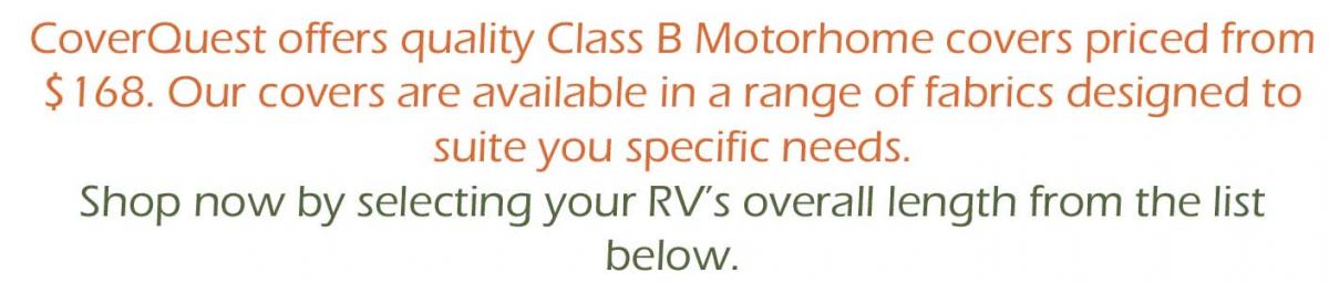 Shop now by selecting your RV’s overall length from the list below.