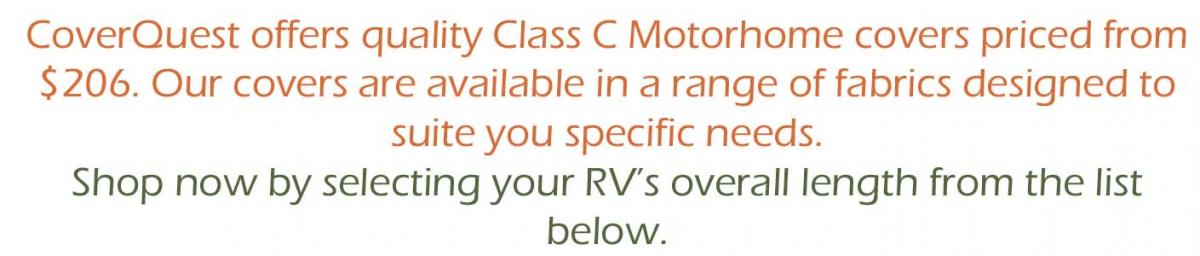 Shop now by selecting your RV’s overall length from the list below!