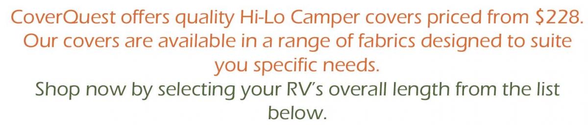 Shop now by selecting your RV’s overall length from the list below!