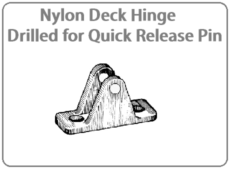 Nylon Deck Hinge Drilled for Quick Release Pin