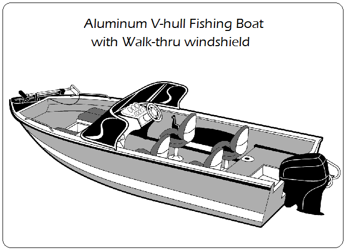 Aluminum V Hull Fishing Boat with Walk thru Windshield