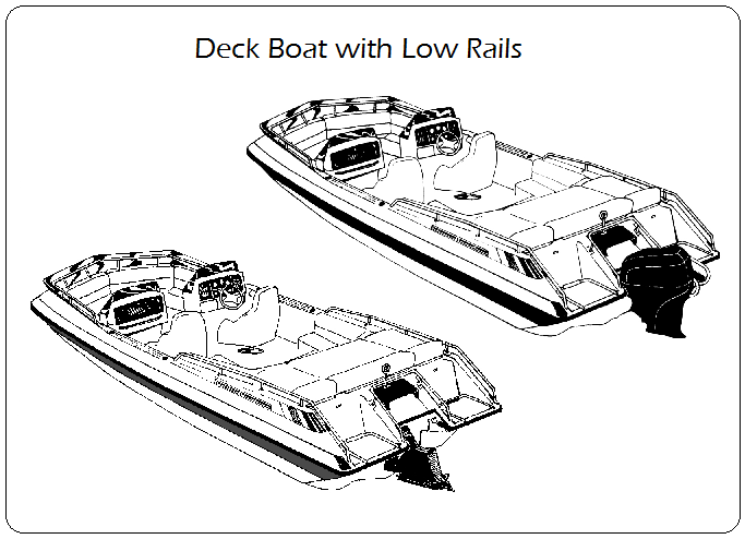 Deck Boat with Low Rails