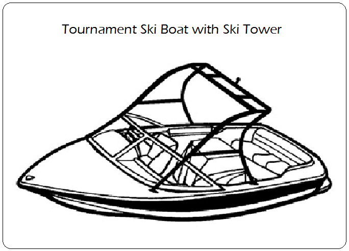 Boat Covers for Tournament Ski Boats with Ski Towers